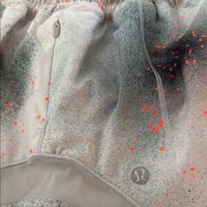 Lululemon Gray and Orange Athletic Shorts
